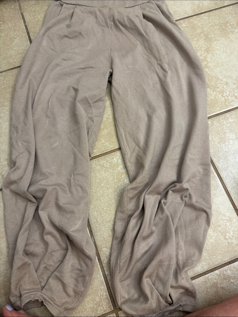 Taupe Elastic Hem Lounge Pants